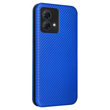 Motorola Moto G84 Flip Cover - Karbonfiber - Blå
