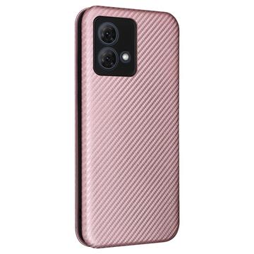 Motorola Moto G84 Flip Cover - Karbonfiber - Rødguld
