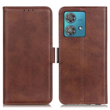 Motorola Moto G84 Pung Cover med Magnetisk Lukning - Brun