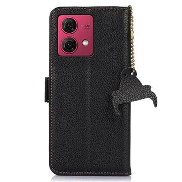 Motorola Moto G84 Læderpung med RFID - Sort