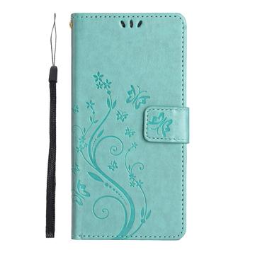 Motorola Moto G86 Butterfly Series Flip Cover med Pung - Cyan