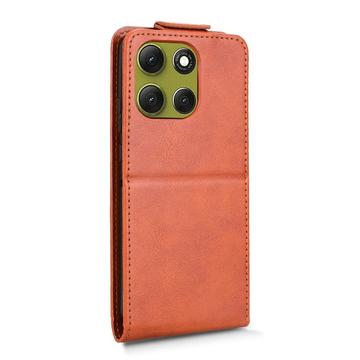 Motorola Moto G86 Power lodret flip-etui med stativ - Brun