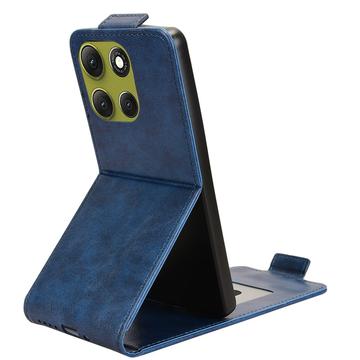 Motorola Moto G86 Power lodret flip-etui med stativ - mørkeblå