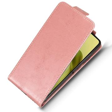 Motorola Moto G86 Power lodret flip-etui med stativ - rosaguld