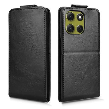 Motorola Moto G86 lodret flip-etui med stativ - sort
