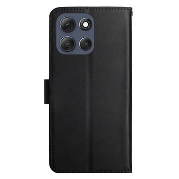 Motorola Moto G86 Læderpung med Stativ - Sort