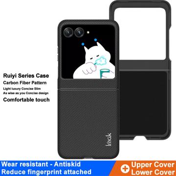 Motorola Razr 40 Ultra Imak Ruiyi Hybrid Cover - Karbonfiber - Sort