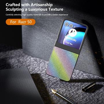 Motorola Razr 50/60/70 Rhinestone Tekstur Hybrid Cover - Farverig