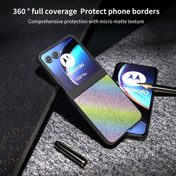 Motorola Razr 50/60/70 Rhinestone Tekstur Hybrid Cover - Farverig