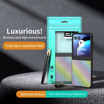 Motorola Razr 50/60/70 Rhinestone Tekstur Hybrid Cover - Farverig