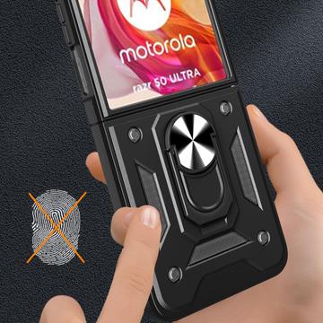 Motorola Razr 50 Ultra Hybrid Cover med Ring Holder - Rød