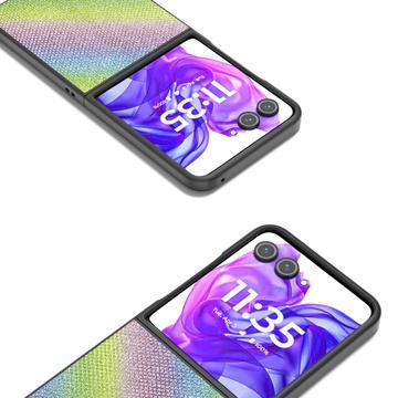 Motorola Razr 50 Ultra Rhinestone Tekstur Hybrid Cover - Farverig