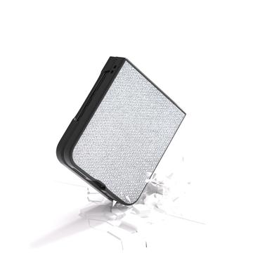 Motorola Razr 50 Ultra Rhinestone Tekstur Hybrid Cover - Sølv