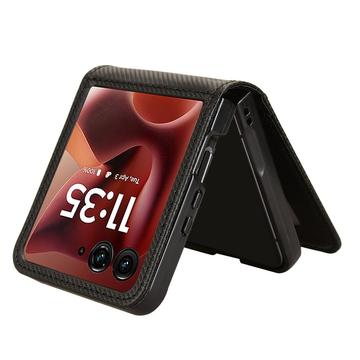 Motorola Razr 60 Ultra/70 Ultra FlexCard kulfiberetui med kortholdere - sort