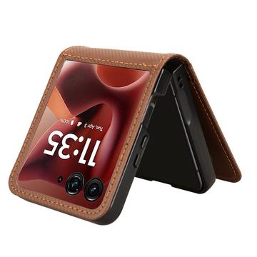 Motorola Razr 60 Ultra/70 Ultra FlexCard kulfiberetui med kortholdere - brun