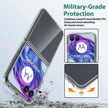 Motorola Razr 60 Ultra/70 Ultra Ridsefast Hybrid Cover - Gennemsigtig