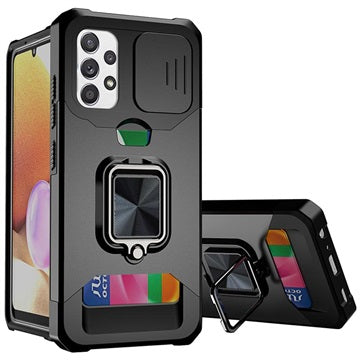 Multifunktionel 4-i-1 Samsung Galaxy A32 (4G) Hybrid Cover - Sort