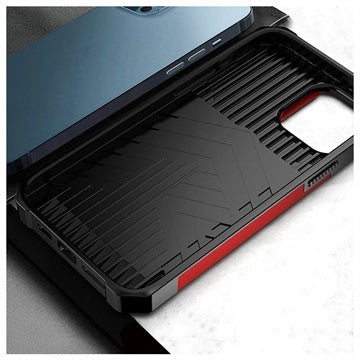 Multifunktionel 4-i-1 iPhone 13 Pro Max Hybrid Cover - Rød