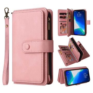 Multifunktions Serie iPhone 14 Pro Pung Cover - Pink