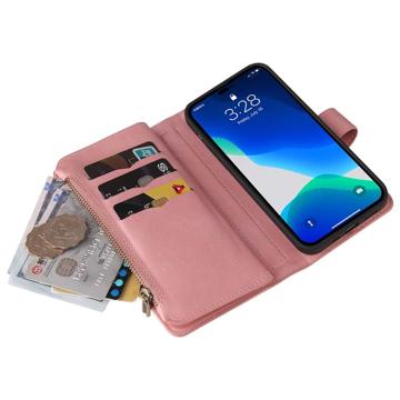 Multifunktions Serie iPhone 14 Pro Pung Cover - Pink