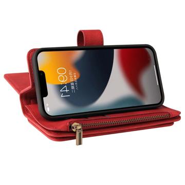 Multifunktions Serie iPhone 14 Pung Cover - Rød