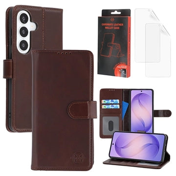 Samsung Galaxy S26+ MyTPhone CardMate MagSafe Læder Pung Cover med Kortholder, Stativ, 2x Skærmbeskyttelse - mørkebrun