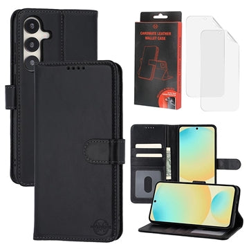 Samsung Galaxy S24 FE MyTPhone CardMate MagSafe Læder Pung Cover med Kortholder, Stativ, 2x Skærmbeskyttelse - sort