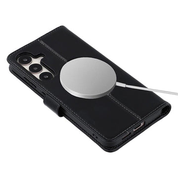Samsung Galaxy S25+ MyTPhone CardMate MagSafe Læder Pung Cover med Kortholder, Stativ, 2x Skærmbeskyttelse - sort