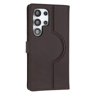Samsung Galaxy S25 Ultra MyTPhone CardMate MagSafe Læder Pung Cover med Kortholder, Stativ, 2x Skærmbeskyttelse - mørkebrun