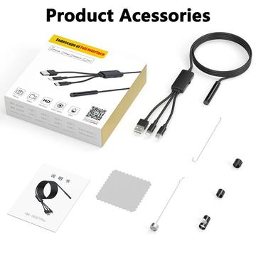 NK-5001Pro 3-i-1 inspektionskamera / endoskop 5.5mm - Lightning, USB-C, USB - 5m