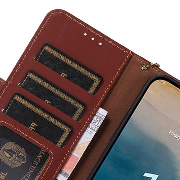 Nokia C32 Læderpung med RFID - Brun