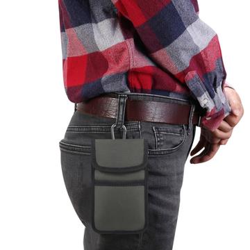 Nylon-taljevæsk med kortholder og karabinhage, 6.7-7" - grøn
