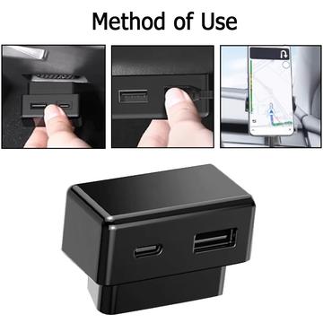 OBD-biloplader til Tesla Model 3/Y - 30W USB-C, 18W USB-A