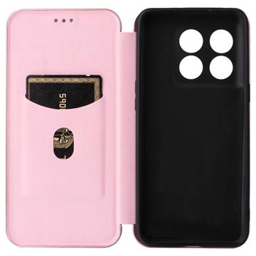 OnePlus 10T/Ace Pro Flip Cover - Karbonfiber - Rødguld