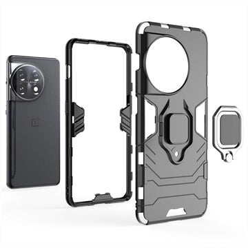 OnePlus 11 Hybrid Cover med Ring Holder - Sort