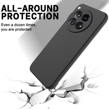 OnePlus 12 Liquid Silikone Cover med Strop - Sort