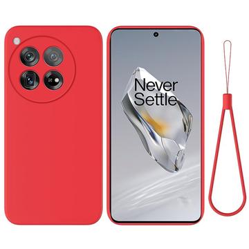 OnePlus 12 Liquid Silikone Cover med Strop - Rød
