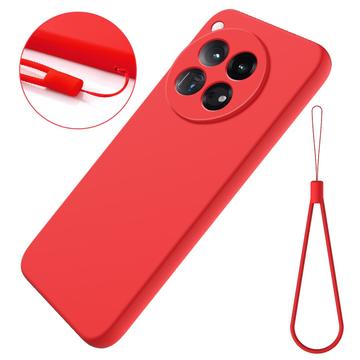 OnePlus 12 Liquid Silikone Cover med Strop - Rød