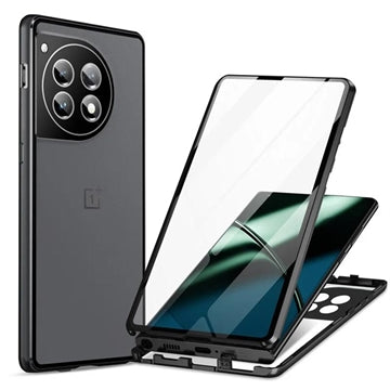 OnePlus 12 Magnetisk Cover med Hærdet Glas - Sort