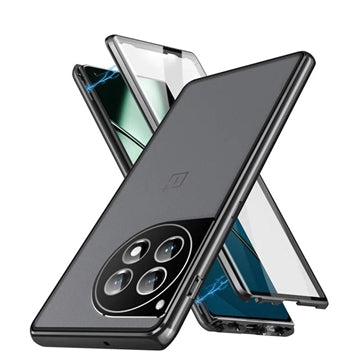 OnePlus 12 Magnetisk Cover med Hærdet Glas - Sort