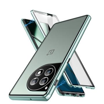 OnePlus 12 Magnetisk Cover med Hærdet Glas - Mørkegrøn