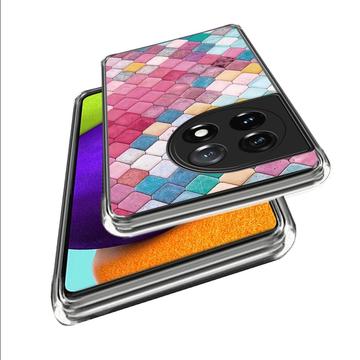 OnePlus 12R/Ace 3 Stilfuld Ultra-Slim TPU Cover - Regnbue Rhombus