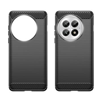 OnePlus 13 Børstet TPU Cover - Karbonfiber - Sort