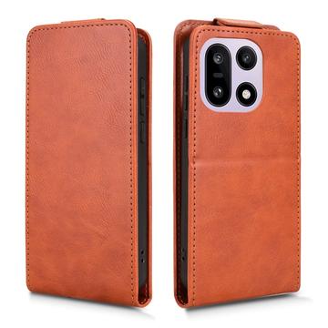 OnePlus 15 lodret flip-etui med stativ - Brun