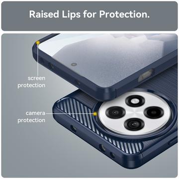 OnePlus Ace 5/5 Pro/13R Børstet TPU Cover - Karbonfiber - Blå