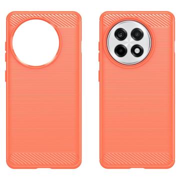 OnePlus Ace 5/5 Pro/13R Børstet TPU Cover - Karbonfiber - Rød