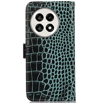 OnePlus Ace 5/5 Pro/13R Crocodile Series Læderpung med RFID - Grøn