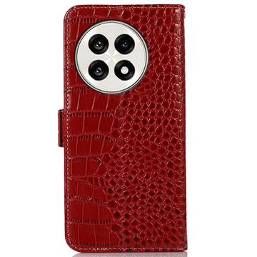 OnePlus Ace 5/5 Pro/13R Crocodile Series Læderpung med RFID - Rød
