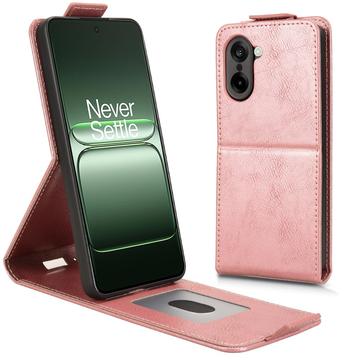 OnePlus Ace 5 Racing/Nord CE5 lodret flip-etui med stativ - rosaguld