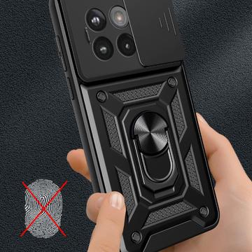 OnePlus Ace 5/5 Pro/13R Roterende Ring Hybrid Cover med Kameraskjold - Sølv